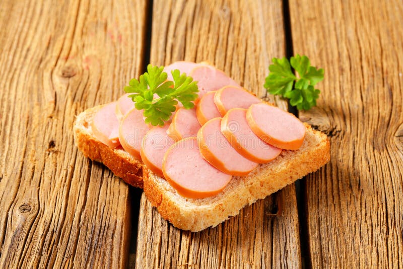 Whole Wheat Bread with Sliced Sausage Stock Photo Image of breakfast
