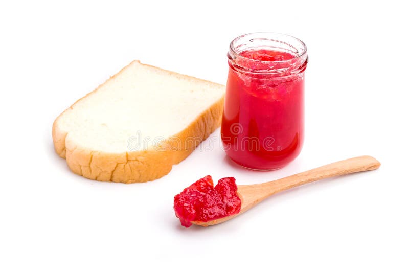 Whole Wheat Bread with Strawberry Jam Stock Photo Image of butter, background 64414622