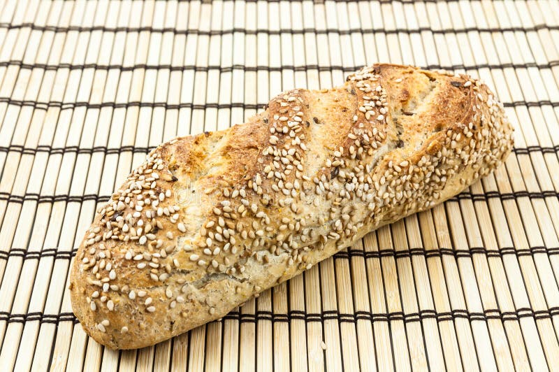 Whole wheat bun stock image. Image