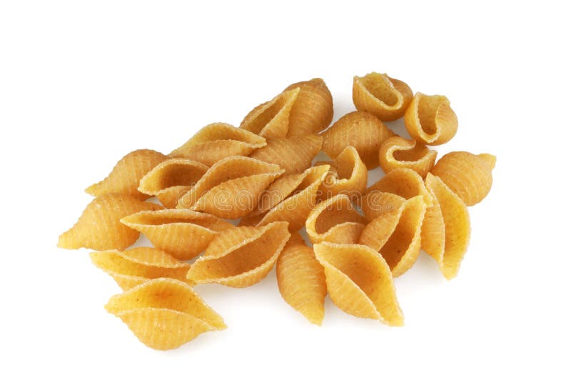Whole Wheat Shell Pasta on White Background Stock Photo Image of carb
