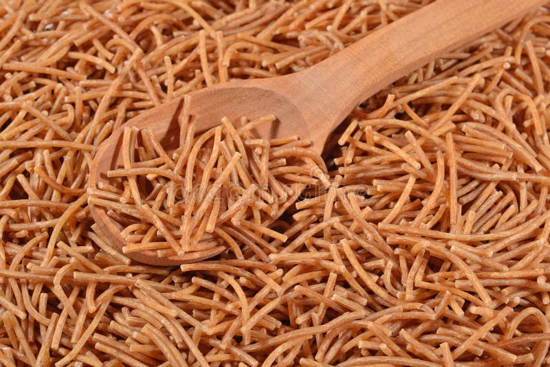 Whole Wheat Uncooked Brown Vermicelli in a Spoon Stock Photo Image of