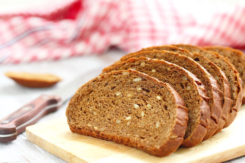 Wholegrain Rye Bread with Seeds Stock Image Image of grain, food