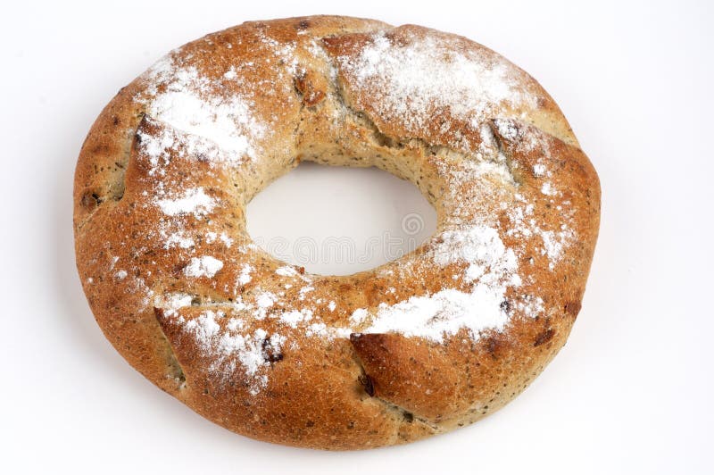 Wholemeal round bread stock image