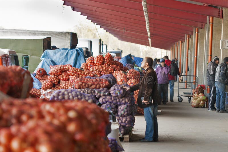 Wholesale Food Market Stolichniy in Kiev, Ukraine. Editorial Stock