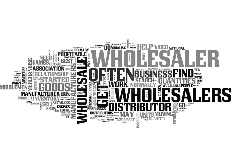 Wholesale Steps To Find a Profitable Wholesaler and Distributor Word Cloud Stock Illustration 