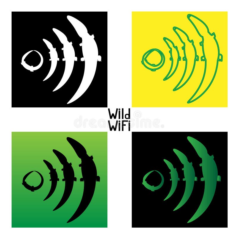 Wi fi do jacaré ilustração do vetor Wi fi do jacaré ilustração do vetor