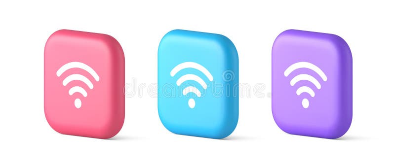 Wi-Fi Internet-Verbindung-Taste Wireless Cyberspace digitales Netzwerk 3D-Sprechblase-Symbol stock abbildung