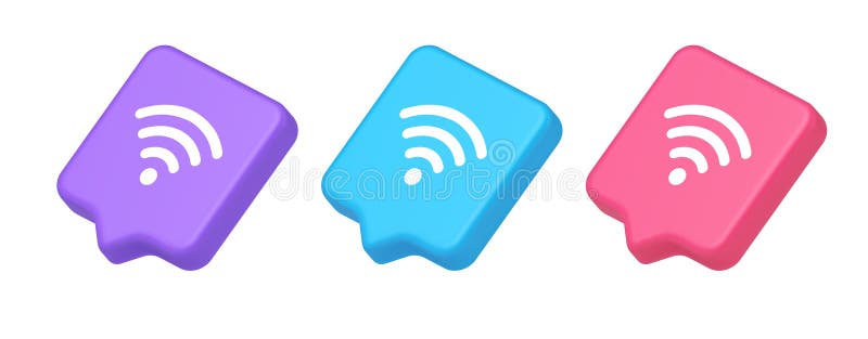 Wi-Fi Internetverbindung Taste High Speed Wireless Cyberspace digitales Netzwerk 3d Sprachblase isometrischer Symbol vektor abbildung