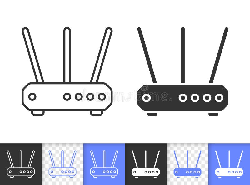 Wi-fi Router simple black line vector icon vector illustration Wi-fi Router simple black line vector icon vector illustration