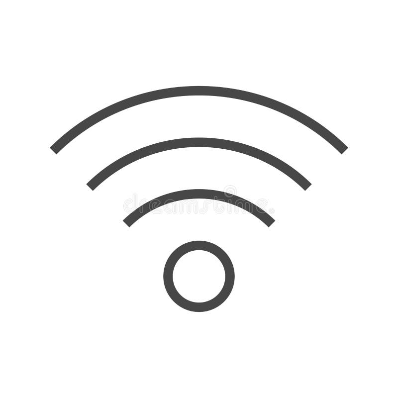 Wi FI Thin Line Vector Icon.
