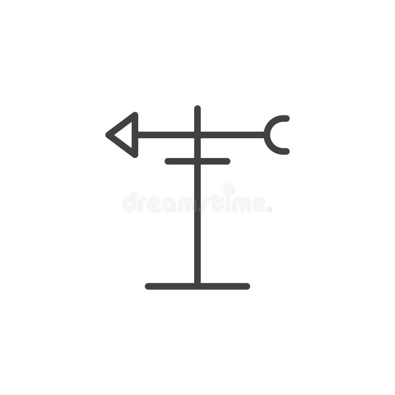 Wiatrowego vane linii ikona ilustracja wektor Wiatrowego vane linii ikona ilustracja wektor