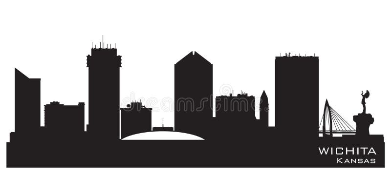 Wichita Kansas city skyline vector silhouette