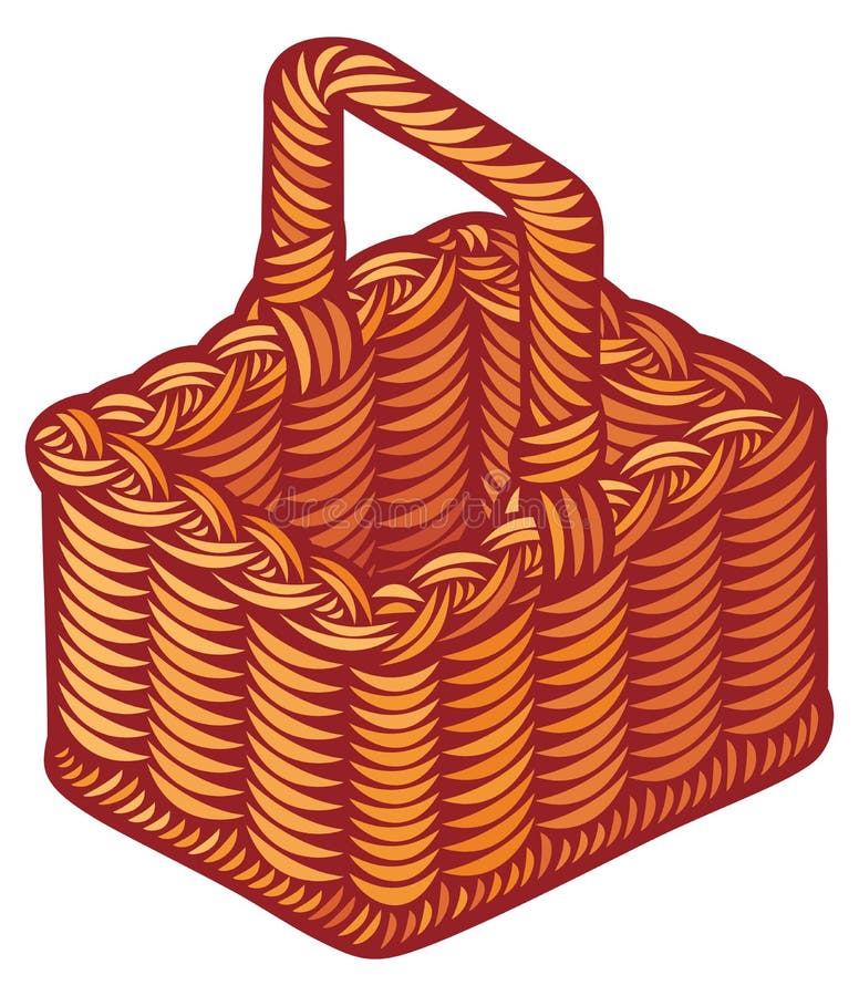 Wicker basket stock illustration