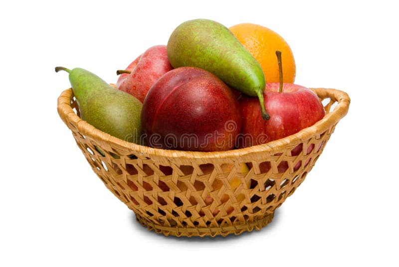 Wicker basket with fruit