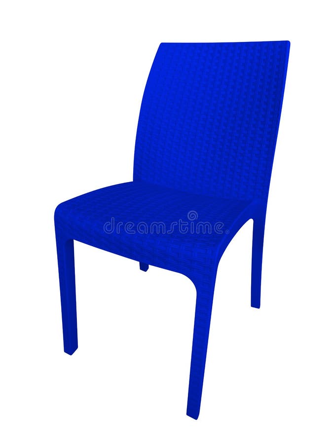 Wicker chair - blue royalty free stock photo