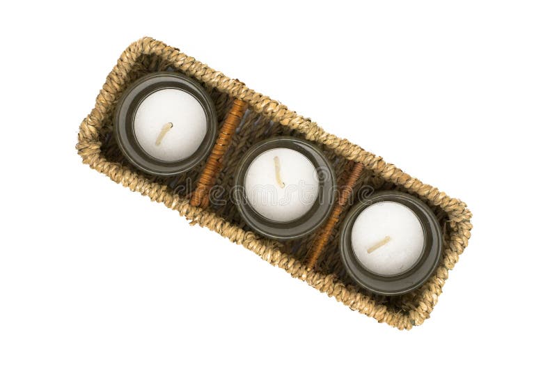 Wicker box with candles