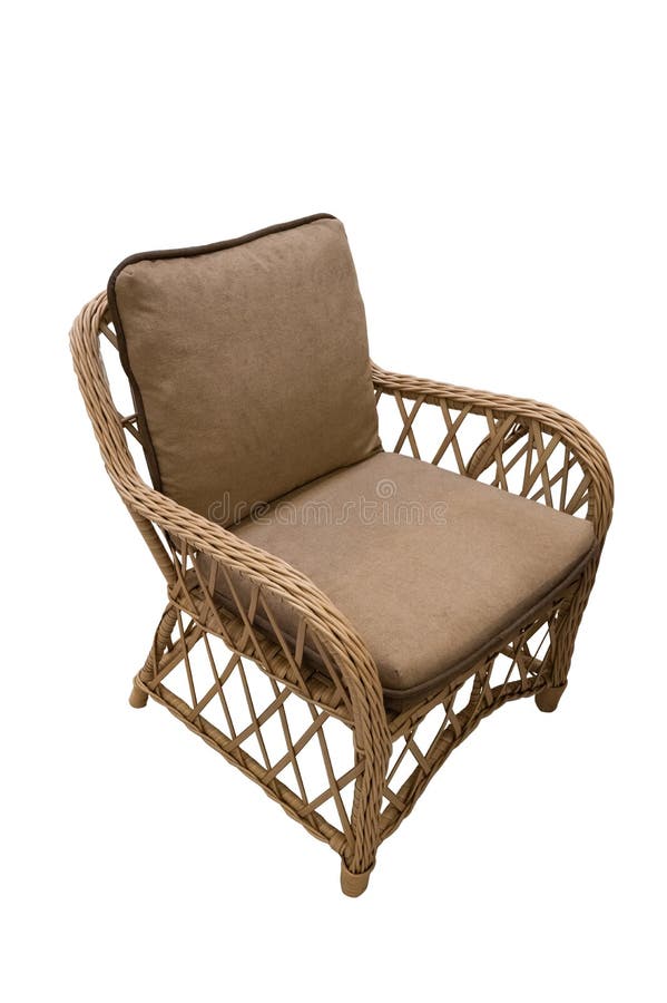 Wicker chair isolated stock image. Image of structure 255193605