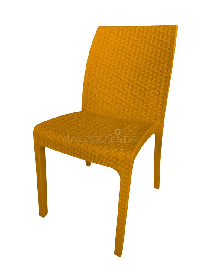 Wicker chair - yellow royalty free stock photos
