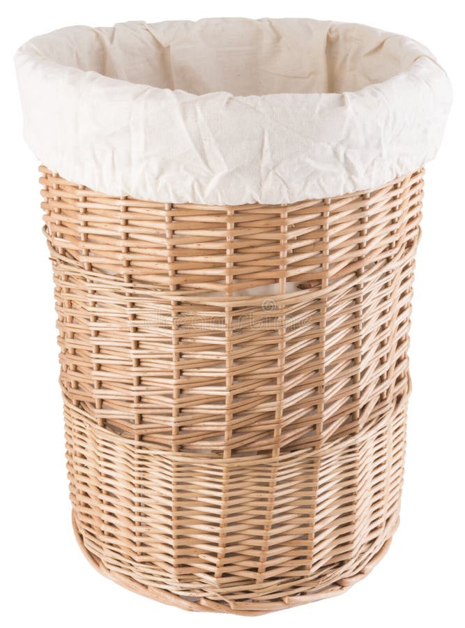 Cane laundry basket stock image. Image of woven, clipping 13492253