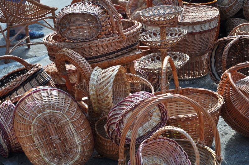Wicker Products Made of Willow Stock Image Image of original, product