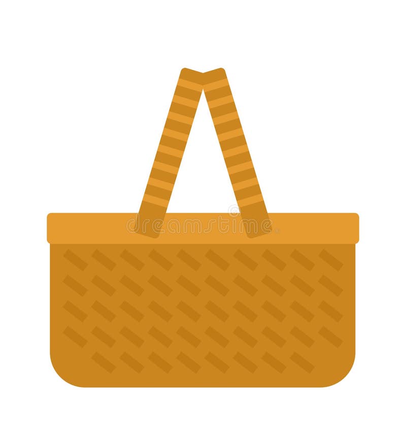 Wicker and Willow Picnic Basket Stock Vector Illustration of isolated