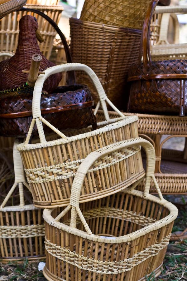 Wickerwork trade, stock image. Image of wicker, baskets 17390181