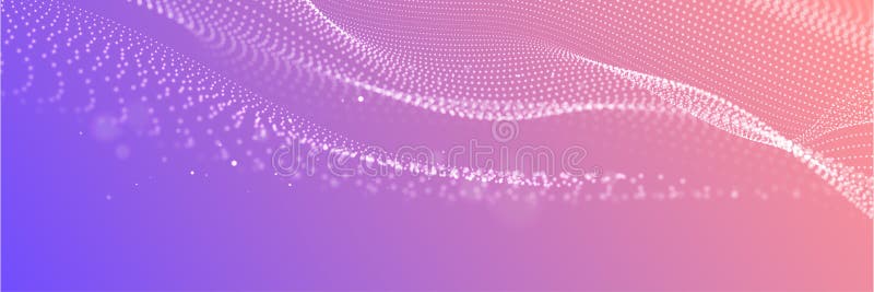 Wide Abstract Wavy Particle Background. Flowing Particles with Depth of  Field. Technology, Science, Gaming, Cinema Stock Vector - Illustration of  gaming, liquid: 215437575