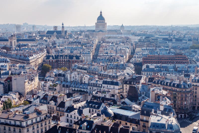 Wide aerial cityscape of Paris showing the Gothic Style stock image Wide aerial cityscape of Paris showing the Gothic Style stock image