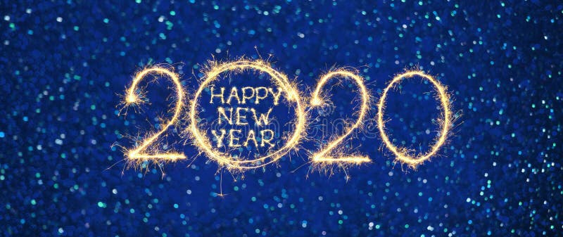 Wide Angle Greeting Card Happy New Year 2020 Stock Image - Image ...