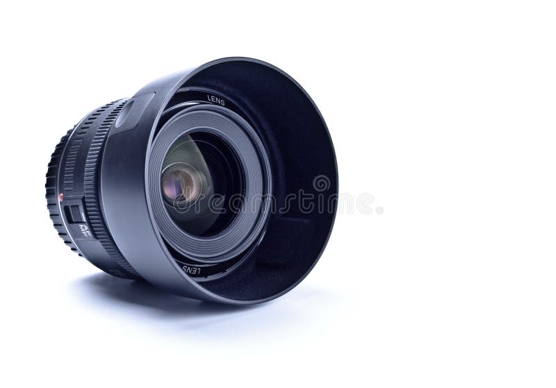 Wide angle lens with hood