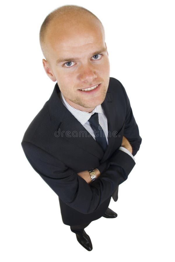 Wide angle picture of a businessman