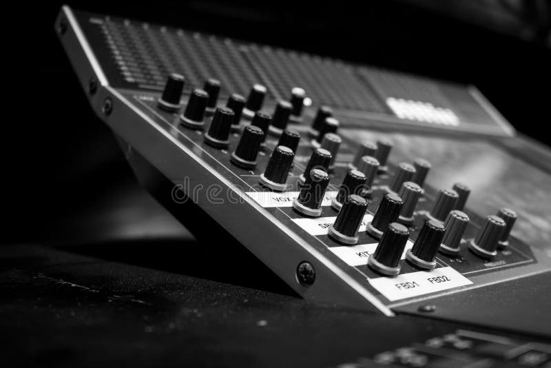 Wide Angle Professional Audio Mixing Board/ Console Stock Image Image