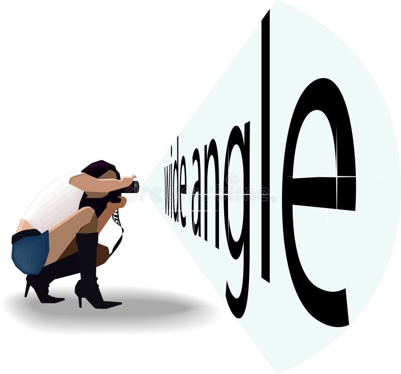Wide angle shot stock illustration