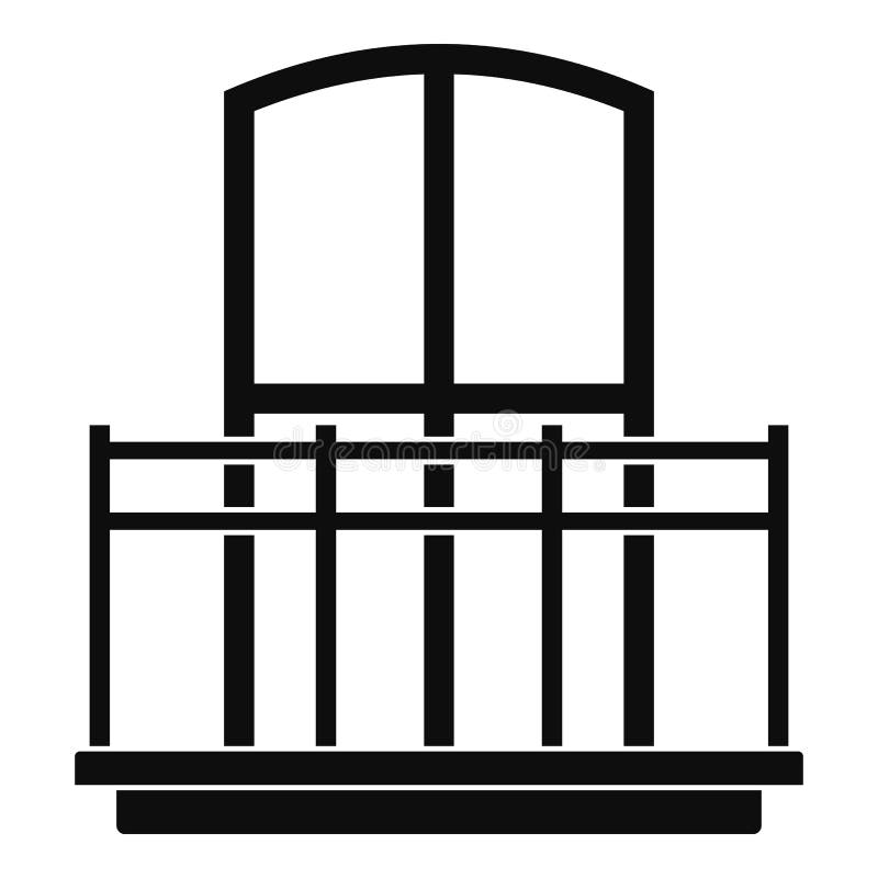 Wide balcony icon, simple style