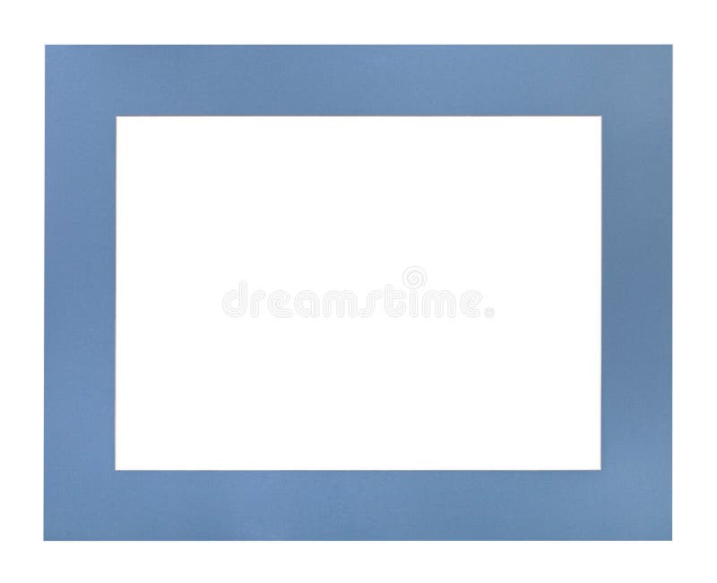 Wide flat blue passe-partout for picture frame