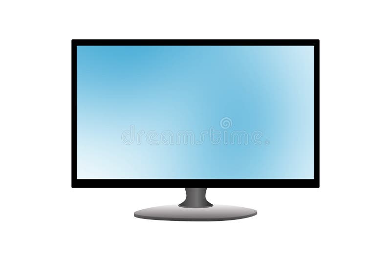 Wide flat screen LCD computer monitor. vector illustration. stock illustration