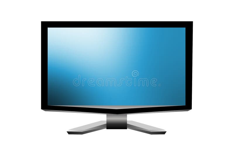 Wide flat screen LCD computer monitor. vector illustration. many uses for advertising, book page, paintings, printing, mobile backgrounds, book, covers, screen savers, web page, landscapes,wallpaper, greeting cards, letter head,web design etc.