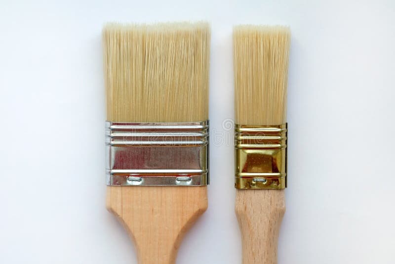 A Wide Paint Brush and a Small One on a White Background Top View. Stock Photo - Image of lengths, household: 176449260 A Wide Paint Brush and a Small One on a White Background Top View. Stock Photo - Image of lengths, household: 176449260