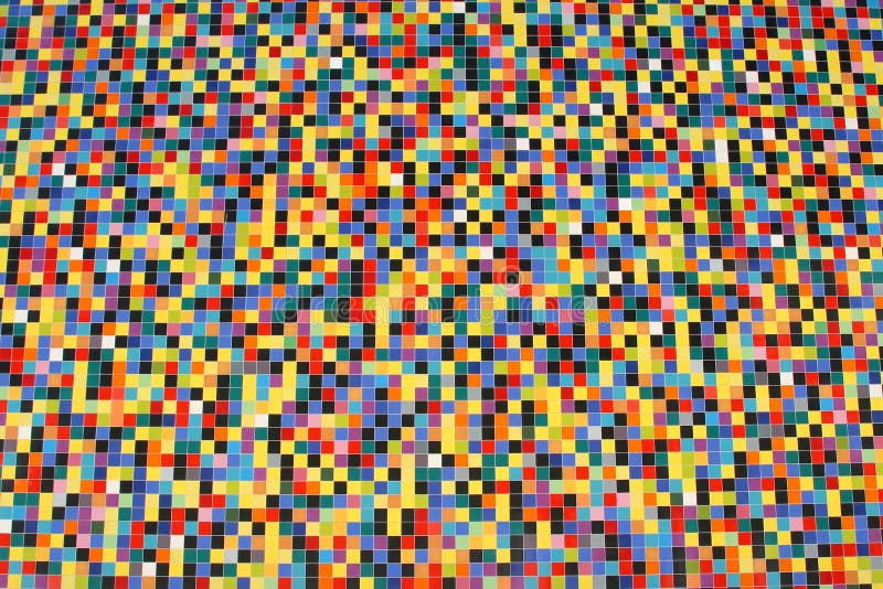 O perspectivă largă a plăcilor mozaicului colorate stock photography