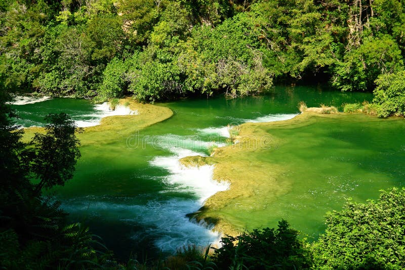 Wide river, rough water. stock image. Image of clear, shallow 2075225