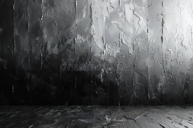 Illustration of A wide, seamless black and white textured background with a subtle gradient from grey to charcoal, ideal for adding depth or creating an industrial look in design projects. the grainy surface adds visual interest while maintaining the monochromatic theme throughout the entire piece. this background is suitable for various creative applications where it serves as both artistic decoration and functional element. This illustration is generated with the use of an AI.
