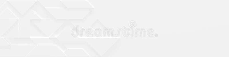 Wide White Futuristic Background With Copy Space (Website Header) (3D Illustration vector illustration