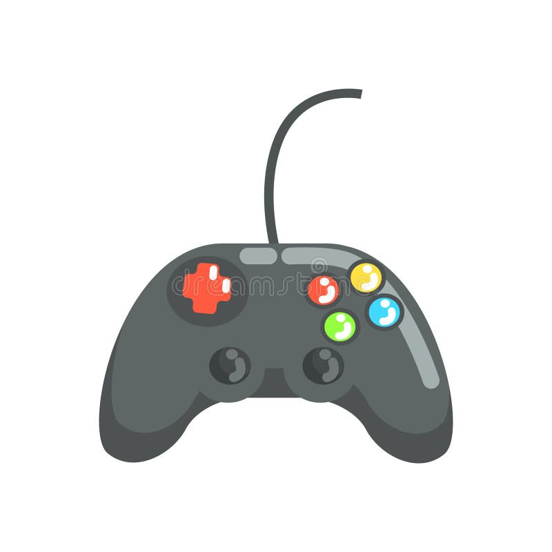 Wideo gry kontroler, gamepad Kolorowa kreskówka wektoru ilustracja ilustracji