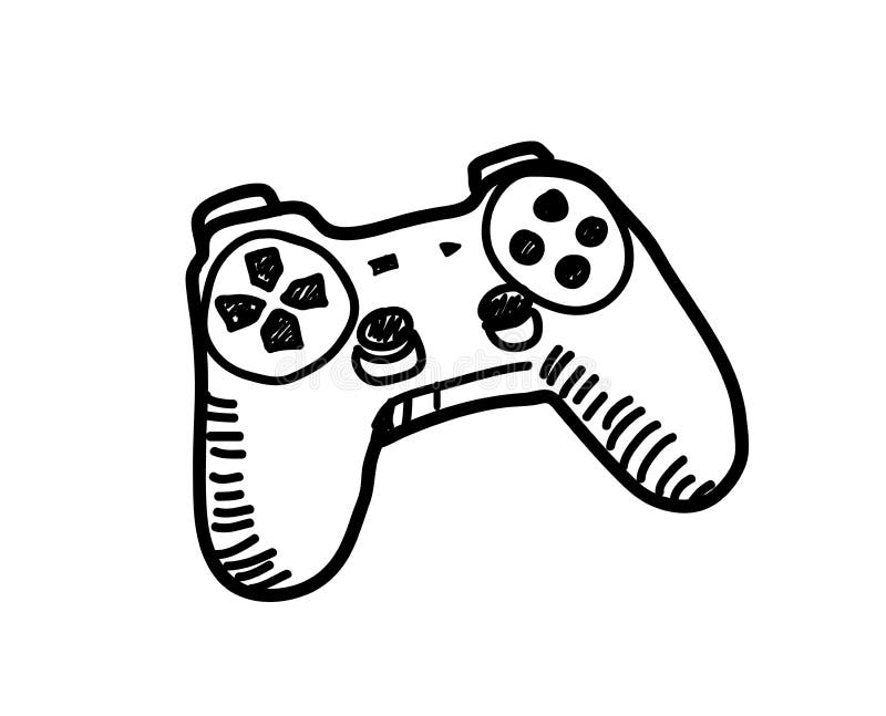 Wideo gry kontrolera Doodle ilustracja wektor