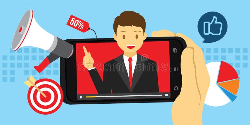Wideo marketingowa reklama z wirusową zawartością royalty ilustracja