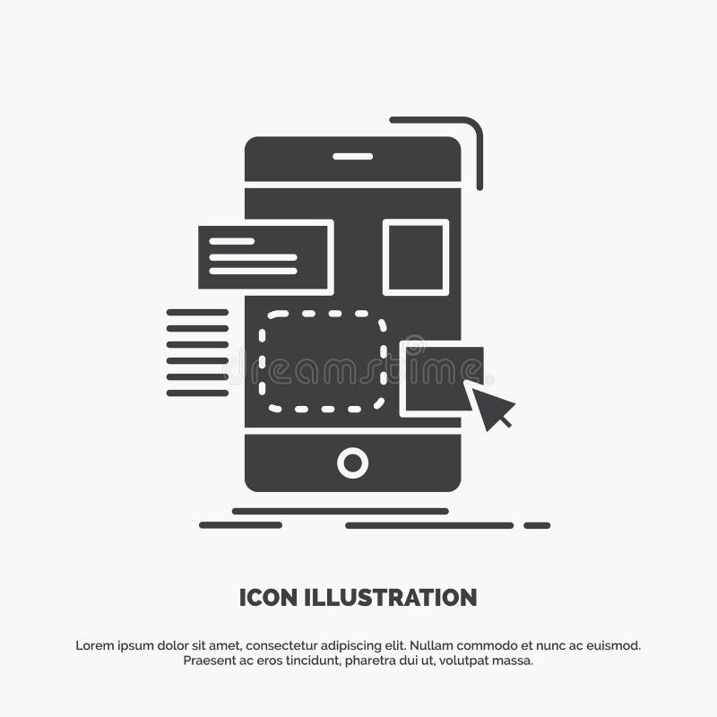 Widerstand, Mobile, Entwurf, ui, ux Ikone graues Symbol des Glyphvektors f? r UI und UX, Website oder bewegliche Anwendung lizenzfreie abbildung