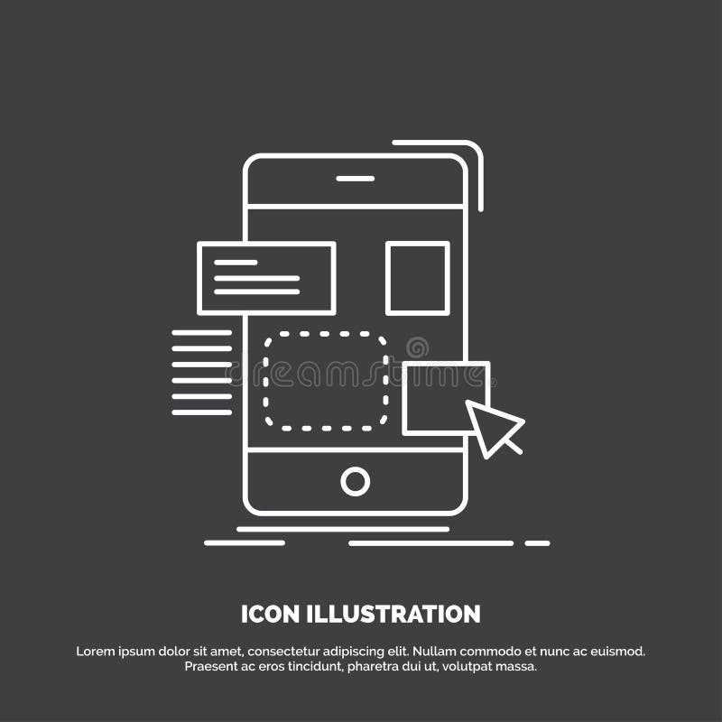 Widerstand, Mobile, Entwurf, ui, ux Ikone Linie Vektorsymbol f? r UI und UX, Website oder bewegliche Anwendung lizenzfreie abbildung