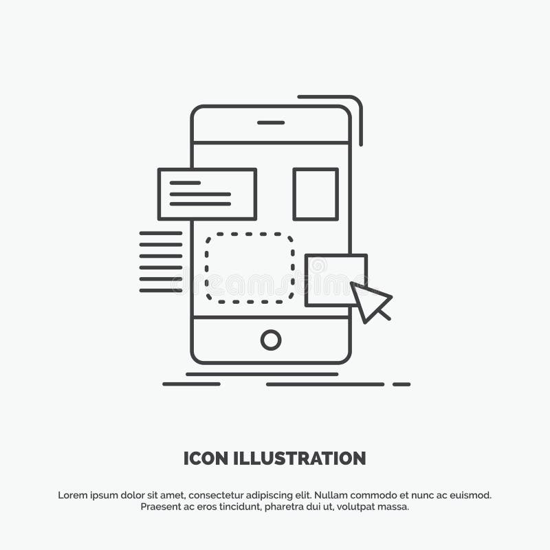 Widerstand, Mobile, Entwurf, ui, ux Ikone r stock abbildung