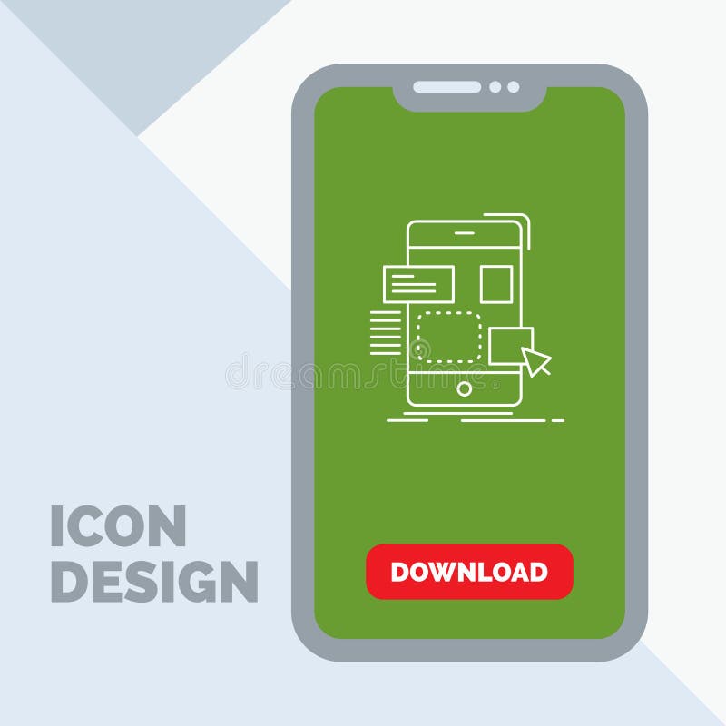 Widerstand, Mobile, Entwurf, ui, ux Linie Ikone im Mobile für Download-Seite stock abbildung