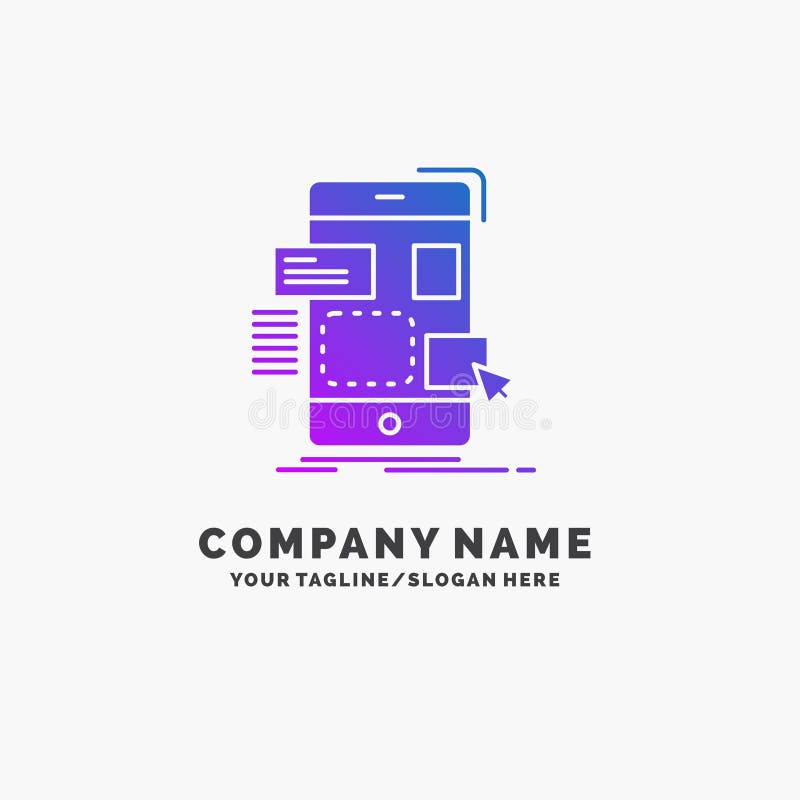 Widerstand, Mobile, Entwurf, ui, ux purpurrotes Geschäft Logo Template Platz f? r Tagline lizenzfreie abbildung